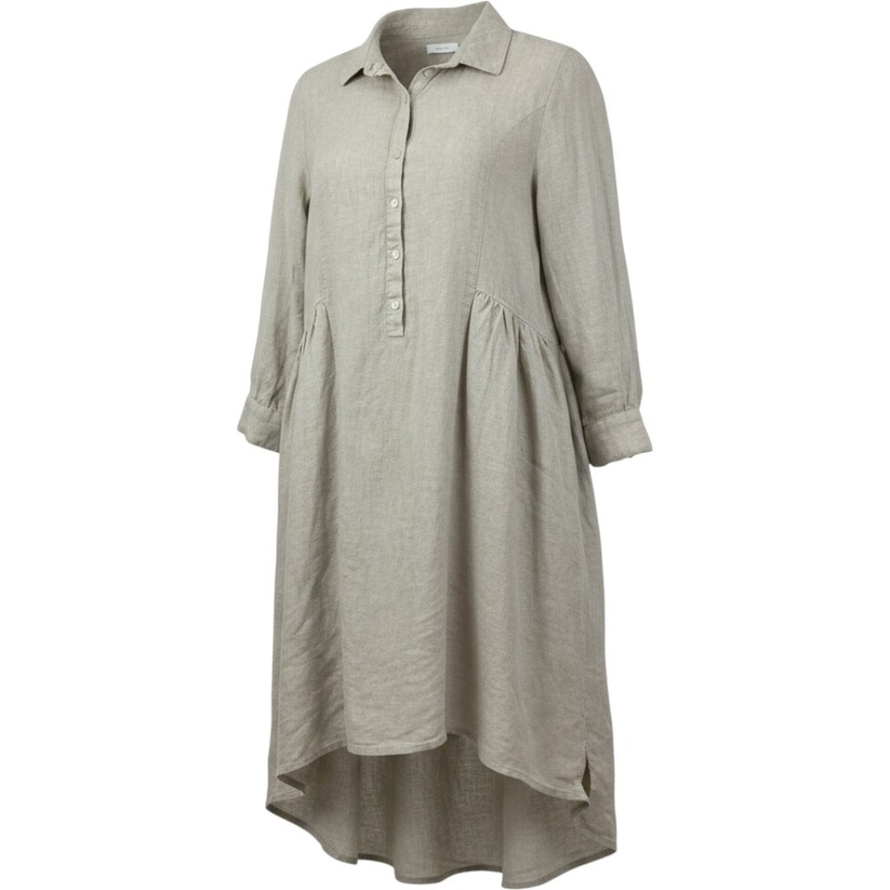 H by Halston Tunic Dress Womens M Sage Green 100% Linen Button Front Long Sleeve